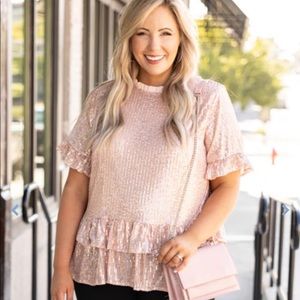 Chic Soul Bring On The Glitz Top, Rose